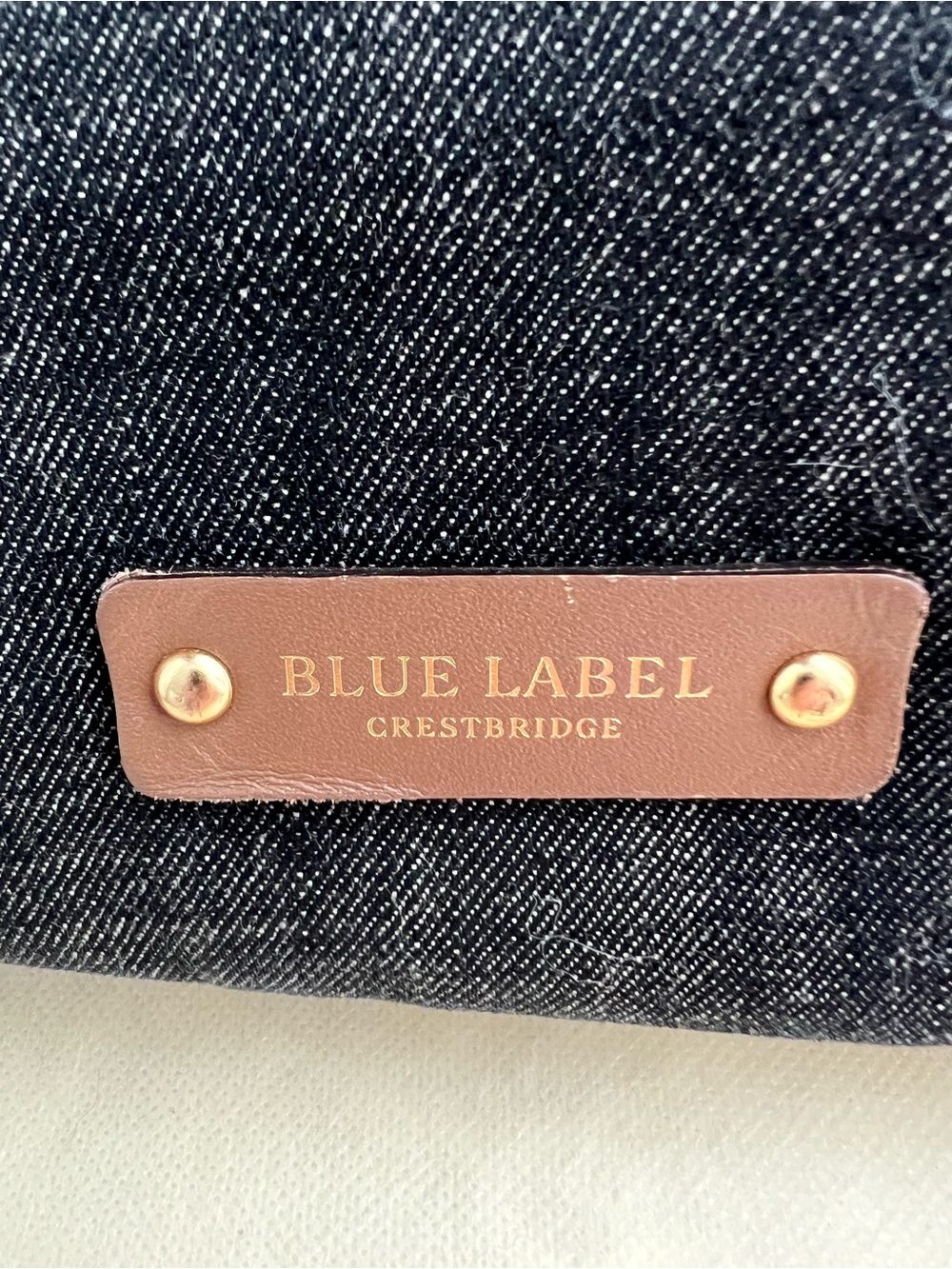 Burberry Blue Label Denim Tote with Pink Patterned Bow and Tan Handles - Picture 2 of 11